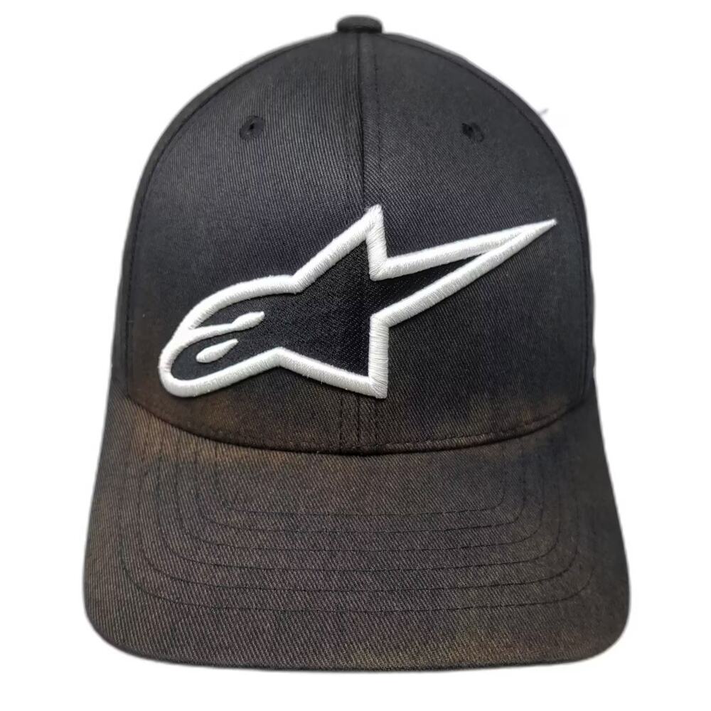 Alpinestars Astar Baseball Cap Black White M Embroidered Logo Stretch Fit Hat